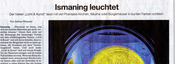 Süddeutsche Zeitung, 16.10.2010, lichtkunst, licht und kunst, risigner, obermayr, münchen, ismaning,lichtinstallation, pressebericht, 