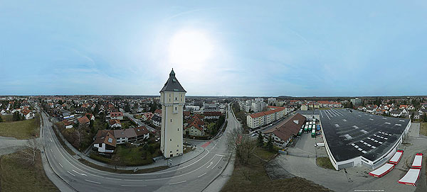 Panorama Ismaning, panoramabild, panoramafoto, panobild, totale, pano, übersicht, überblick, über ismaning, dieter lukas, robert risinger, erro, licht und Kunst, feuerwehr ismaning, 360°, fotoinstallation, ausstellung, art garage